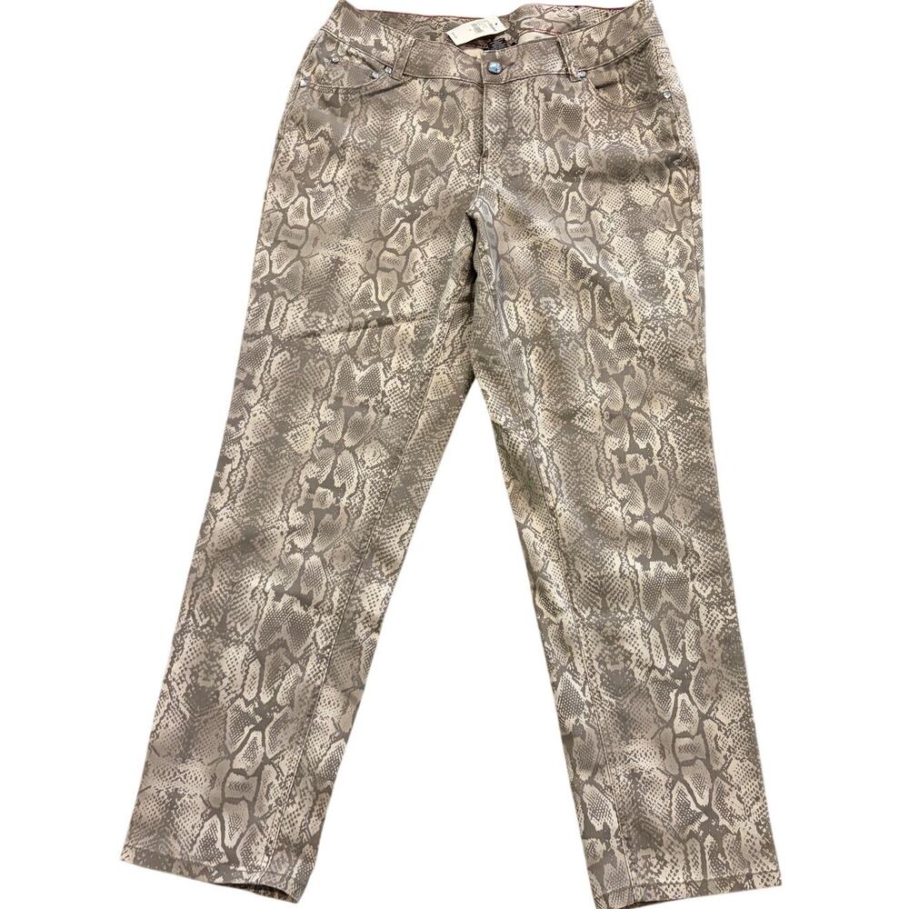 Lane Bryant Womens 16 Stretch‎ Animal Snake Print Pants Stretch Cotton Blend